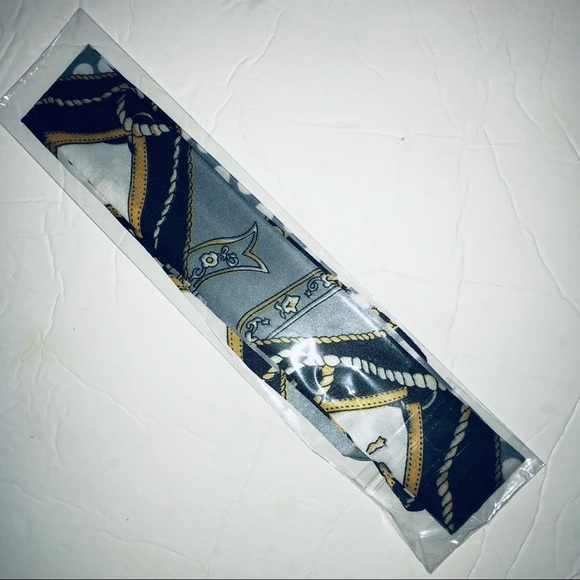 Twilly Silk Handbag Headband Neck Scarf (1) Black White Gray Purse Scarf - Picture 4 of 5